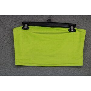 Aerie Yellow Green Velour Tube Top-Size Large-Lined-Beachy-Y2K-90's
